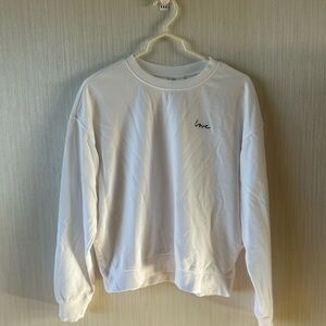 Divided “love” embroidered Crewneck sweater